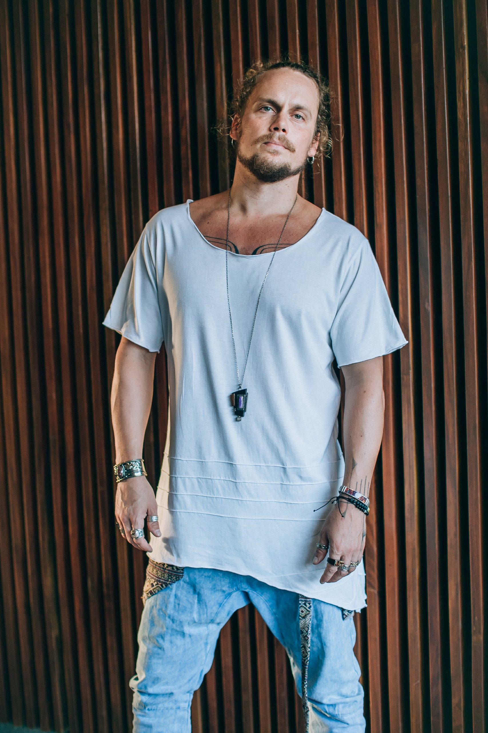 Asymmetric Bamboo Tshirt: Deep Vneck Festival Top Asymmetric Bamboo Tshirt: Deep Vneck Festival Top