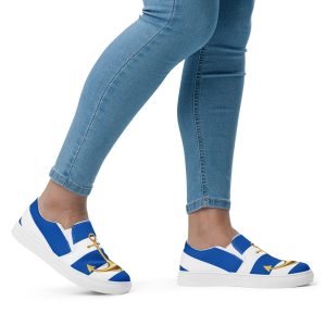 Nautical Slipon Canvas Shoes: Golden Anchor Striped Sneakers