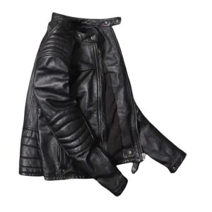 Cafe Racer Sheepskin Leather Jacket: Moto Biker Style
