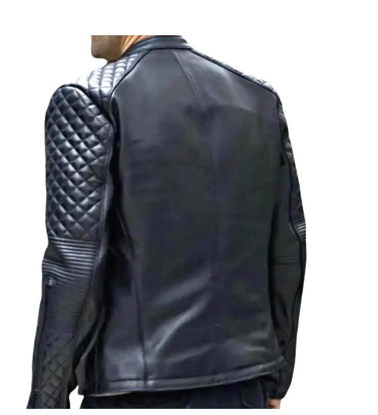 Men's Sheepskin Leather Cafe Racer Jacket Black Motorcycle Men's Sheepskin Leather Cafe Racer Jacket Black Motorcycle