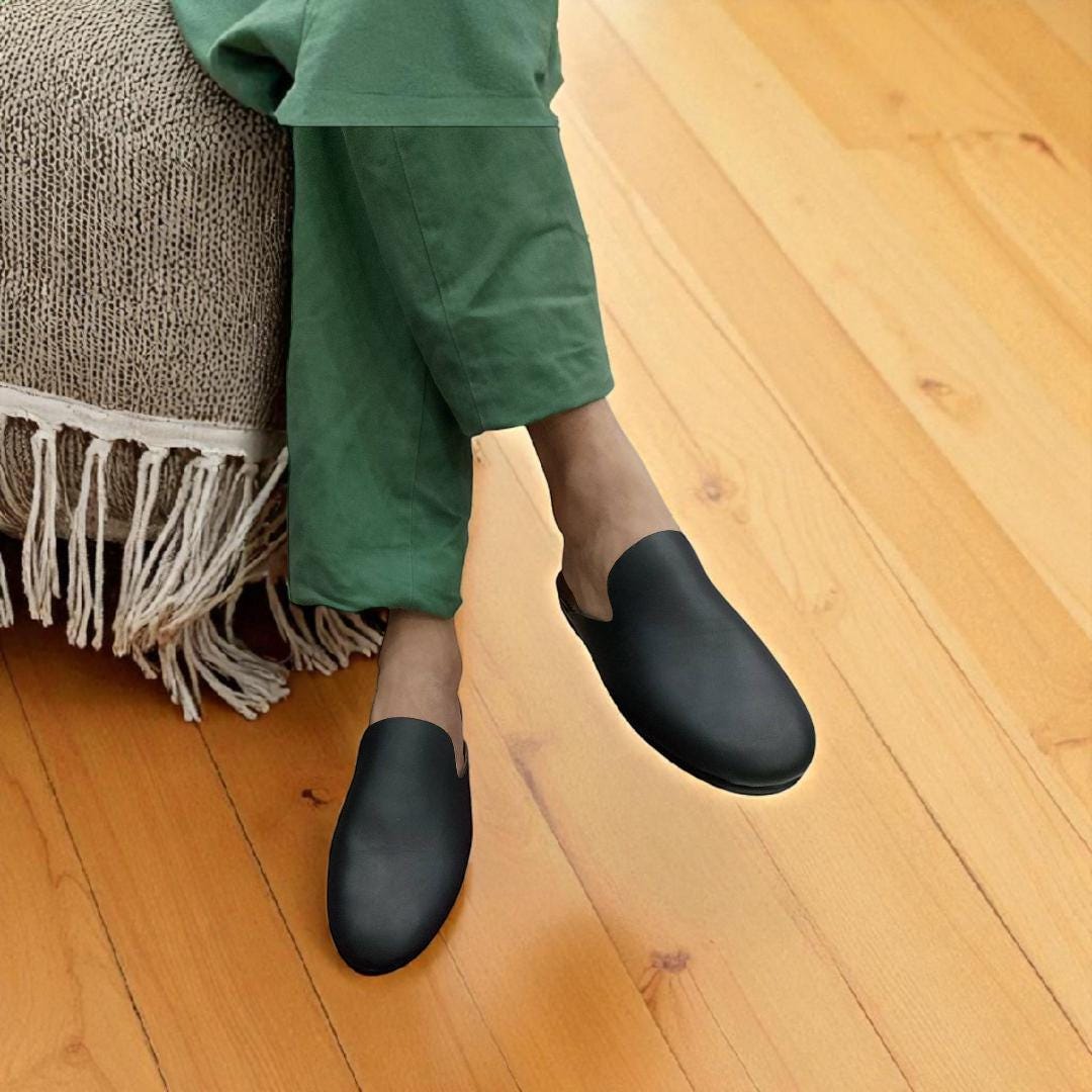 Handmade Moroccan Leather Sabot Comfortable Slip Clogs Women Handmade Moroccan Leather Sabot Comfortable Slip Clogs Women