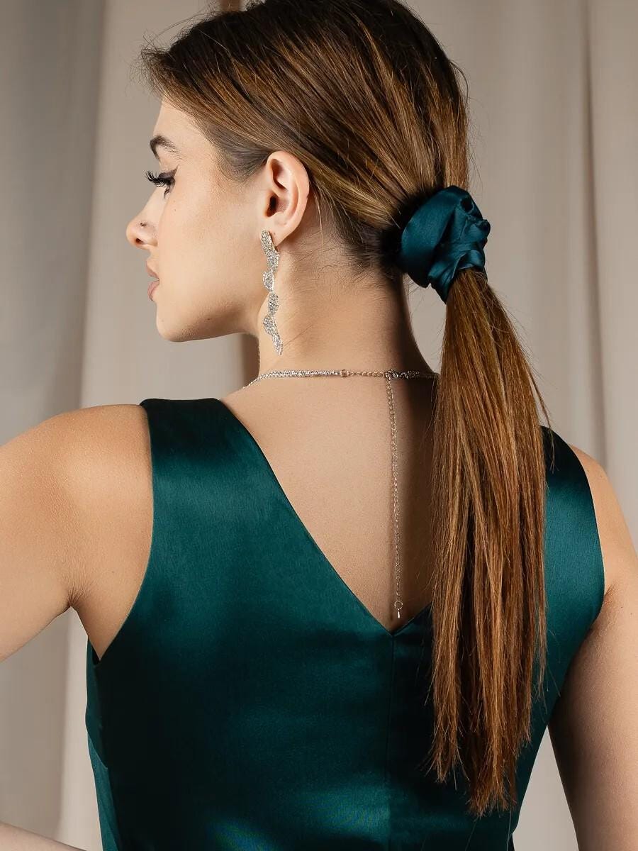 V Neck Silk Satin Maxi Dress Elegant Sleeveless V Neck Silk Satin Maxi Dress Elegant Sleeveless